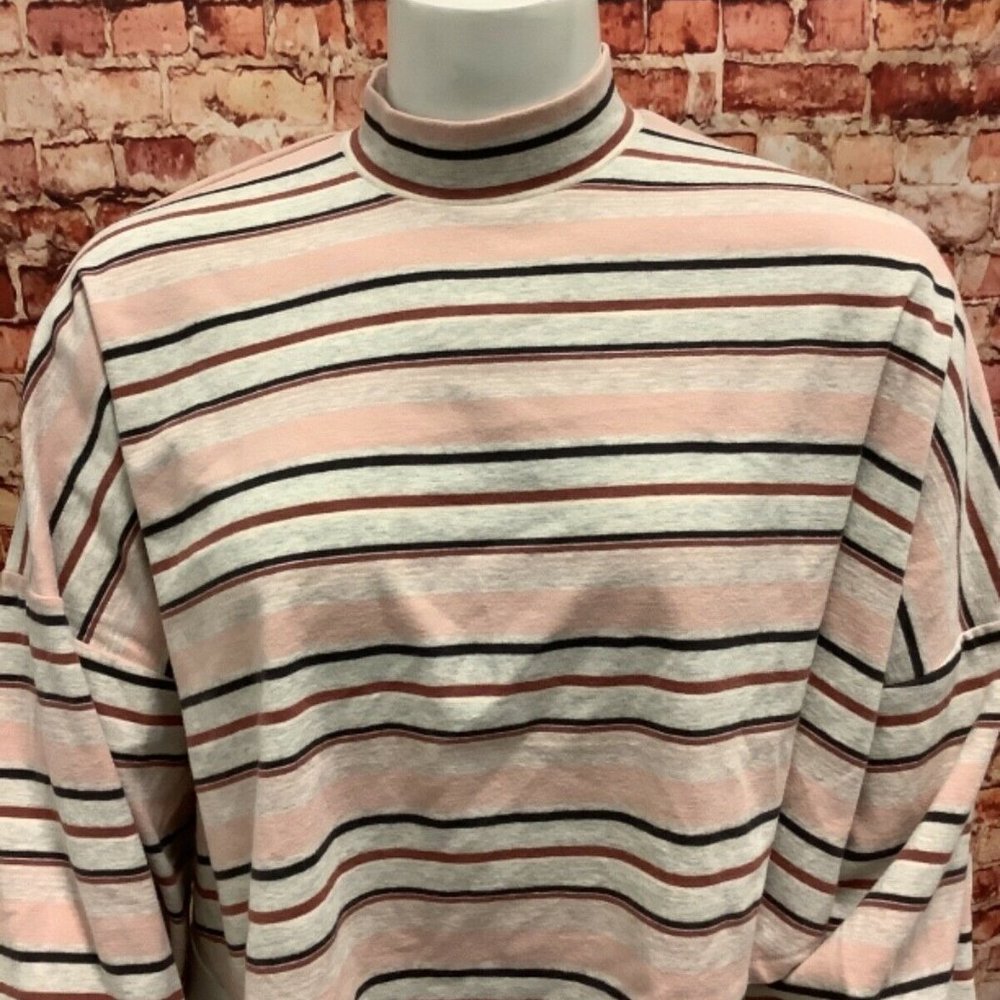 Free People Womens Pink Color Block Long Sleeve